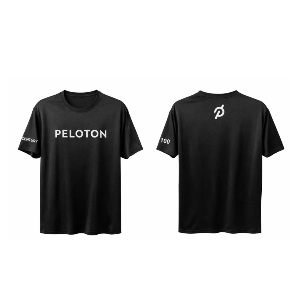 Peloton | Men's Century Club 100 Rides Black Short Sleeve Workout Shirt. Size L